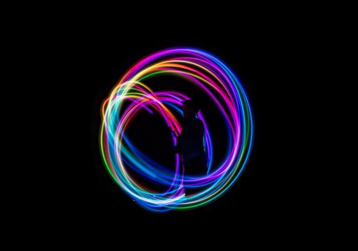 Swirling colorful light ball Medium